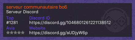 serveur communautaire bo6