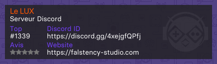 Le LUX - Serveur Discord