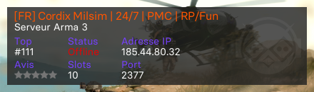 [FR] Cordix Milsim | 24/7 | PMC | RP/Fun