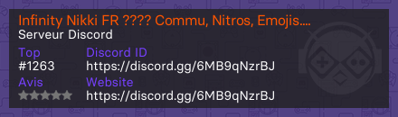 Infinity Nikki FR ???? Commu, Nitros, Emojis...
