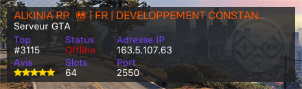 ALKINIA RP  👑 | FR | DEVELOPPEMENT CONSTANT