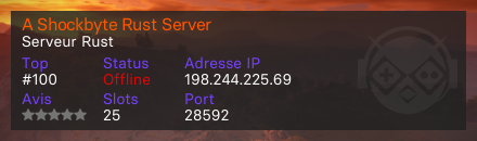 A Shockbyte Rust Server
