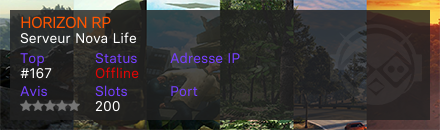 HORIZON RP - Serveur Nova Life
