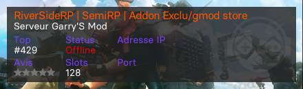 RiverSideRP | SemiRP | Addon Exclu/gmod store