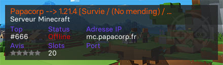 Papacorp --> 1.21.4 [Survie / (No mending) / Economie / Events]