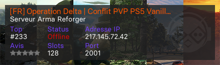 [FR] Operation Delta | Conflit PVP PS5 Vanilla |