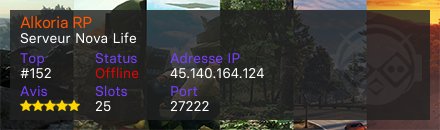 Alkoria RP - Serveur Nova Life