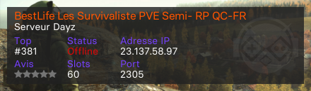 BestLife Les Survivaliste PVE Semi- RP QC-FR