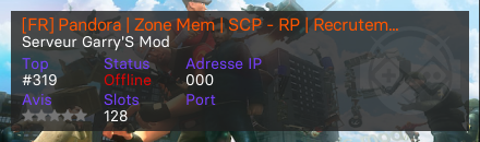 [FR] Pandora | Zone Mem | SCP - RP | Recrutement ON