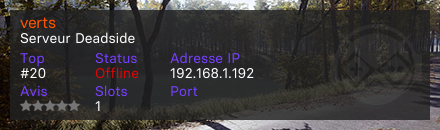 verts - Serveur Deadside