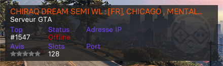 CHIRAQ DREAM SEMI WL : [FR], CHICAGO , MENTALITÉ US, REPRISE DISPONIBLE