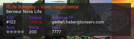 RLife Roleplay - Vivez l'éxpérience - Serveur Nova Life