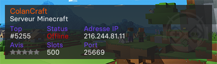 ColanCraft - Serveur Minecraft