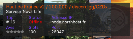 Haut de France v2 / 200.000 / discord.gg/CZDxAcc9HE - Serveur Nova Life