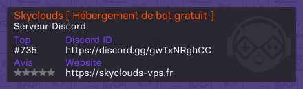 Skyclouds [ Hébergement de bot gratuit ]