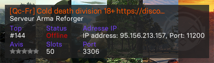 [Qc-Fr] Cold death division 18+ https://discord.gg/VzHvcQrw
