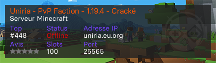 Uniria - PvP Faction - 1.19.4 - Cracké