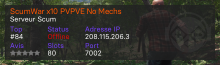 ScumWar x10 PVPVE No Mechs