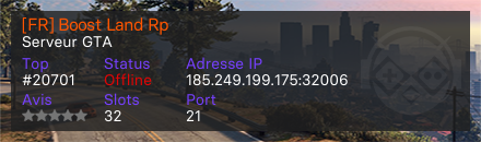 [FR] Boost Land Rp  - Serveur GTA