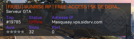 [FR/EU] SUNRISE RP | FREE-ACCESS | 5K DE DEPART | ⚗️DROGUES | ☠️GANG???? | DOUBLE JOB | STAFF ACTIF