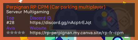 Perpignan RP CPM (Car parking multiplayer)