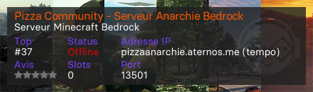 Pizza Community - Serveur Anarchie Bedrock 🍕