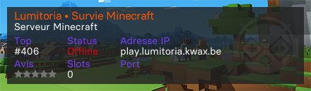 Lumitoria • Survie Minecraft