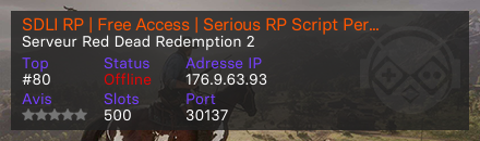 SDLI RP | Free Access | Serious RP Script Personnalisé 