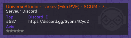 UniverseStudio - Tarkov (Fika PVE) - SCUM - 7DTD