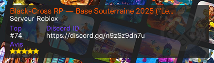 Black-Cross RP — Base Souterraine 2025 ("Le complexe secret")