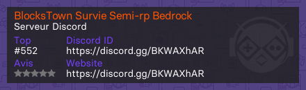 BlocksTown Survie Semi-rp Bedrock