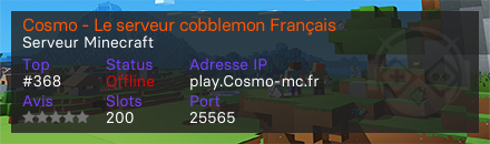 Cosmo - Le serveur cobblemon Français