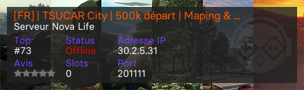 [FR] | TSUCAR City | 500k départ | Maping & Plugin confortable