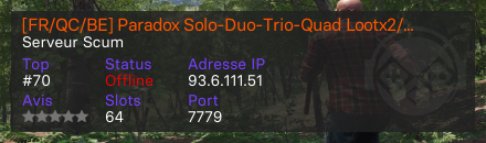 [FR/QC/BE] Paradox Solo-Duo-Trio-Quad Lootx2/FPx3/XPx10 PvPvE No Meca