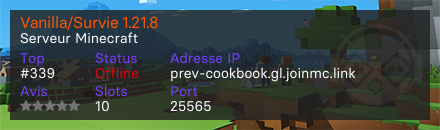 Vanilla/Survie 1.21.8