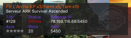 FR L'Arche XP x3/Farm x5/Tam x15