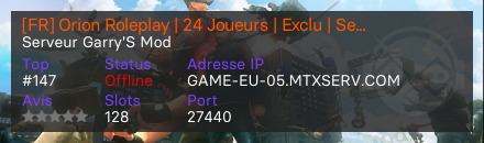 [FR] Orion Roleplay | 24 Joueurs | Exclu | Semi-Rp