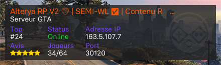 Alterya RP V2 💗 | SEMI-WL ✅ | Contenu Réaliste