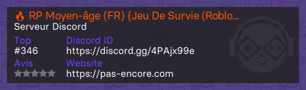 🔥 RP Moyen-âge {FR} {Jeu De Survie (Roblox)}