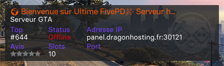 🌍 Bienvenue sur Ultime FivePD✨ Serveur hébergé par Dragon Hosting 🐉🔒
