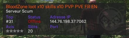 BloodZone loot x10 skills x10 PVP PVE FR EN