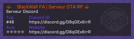 ⚜️ BlackWall FA | Serveur GTA RP ⚜️