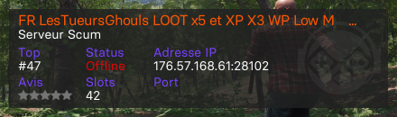 FR LesTueursGhouls LOOT x5 et XP X3 WP Low Méchas et boomers actifs.