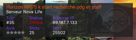 Horizon RP|75 k start recherche pdg et staff