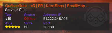 QuébecRust - x3 | FR | Kits+Shop | SmallMap | PvP/Events | #QC