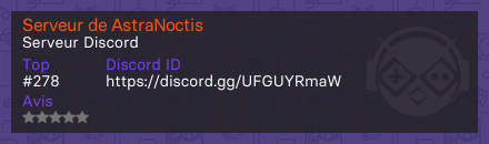 Serveur de AstraNoctis  - Serveur Discord