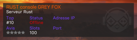 RUST console GREY FOX