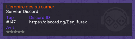L’empire des streamer - Serveur Discord