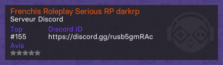Frenchis Roleplay Serious RP darkrp  - Serveur Discord