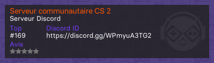 Serveur communautaire CS 2 - Serveur Discord
